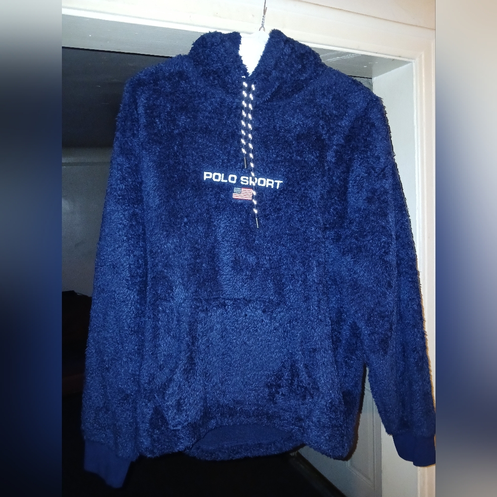 Ralph Lauren 90's Polo Sport Fleece Hoodie Navy blue size L